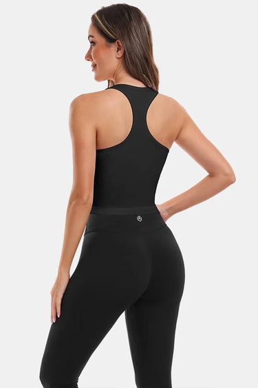 Black Seamless Racerback Yoga Tank